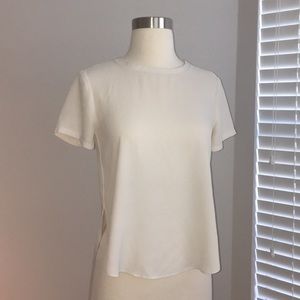 Loft split hem cream blouse size xxsp